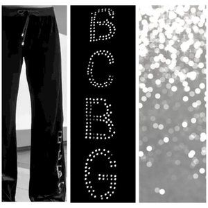 BE 1ST to AD +10 & WIN DOUBLE BCBG Black Velour Lounge Pants XS Jr S & Gift Card